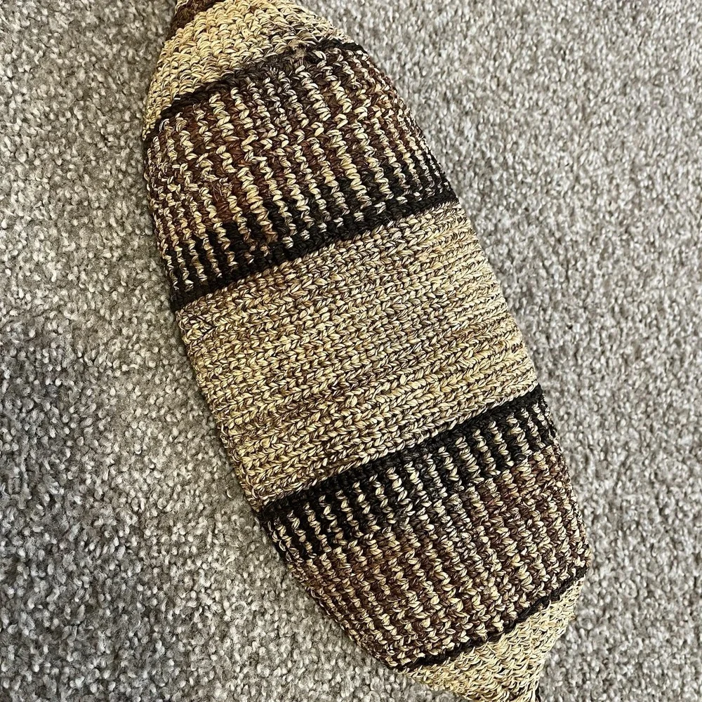 Ethiopian Gambela Canoe Basket Handmade Bread African Woven Decor Collectable - Picture 9 of 12